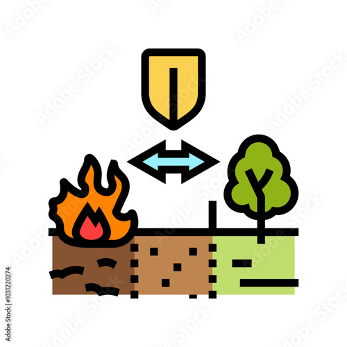 firebreak line wildfire disaster color icon vector. firebreak line wildfire disaster sign. isolated symbol illustration
