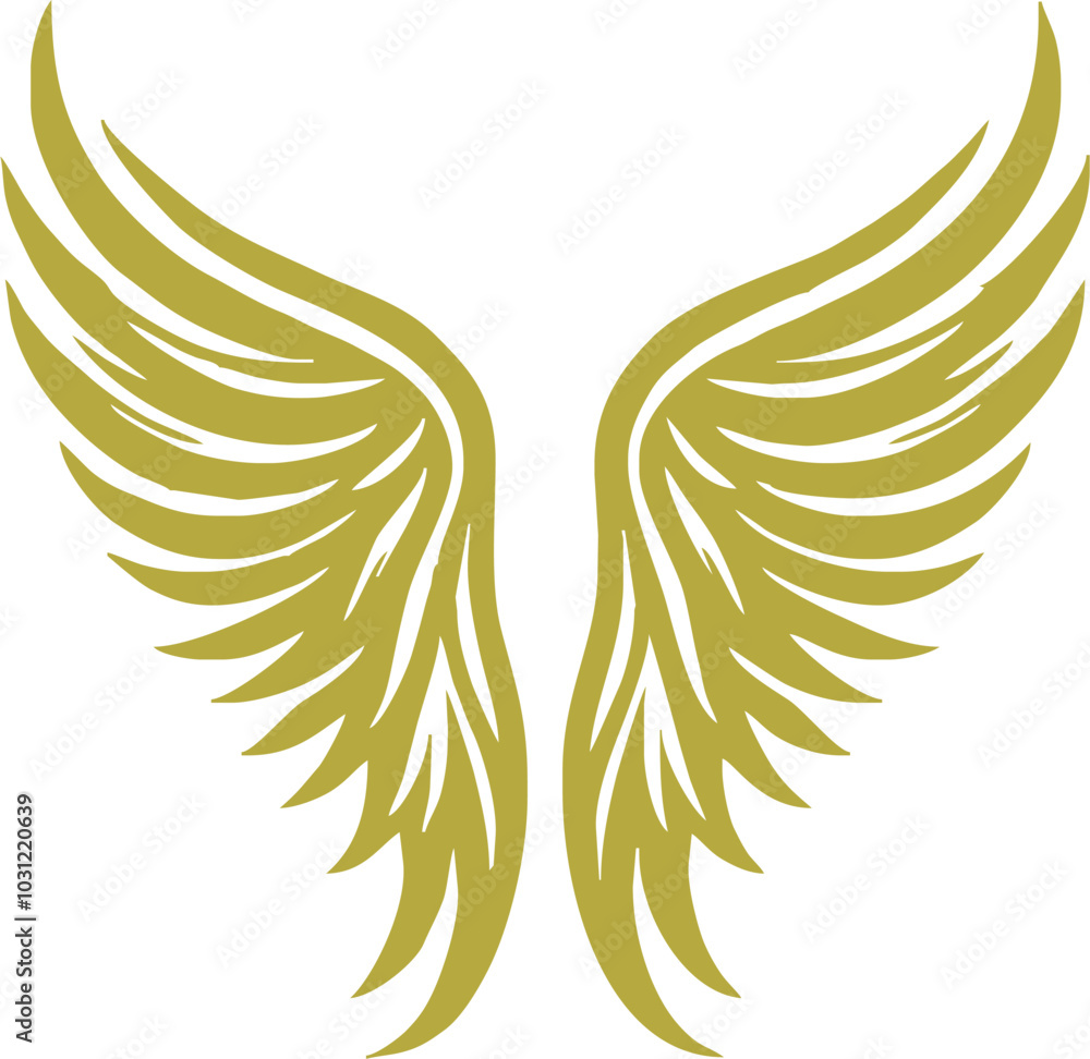 Obraz premium Divine Angel Wings vector. Elegant Spiritual Design