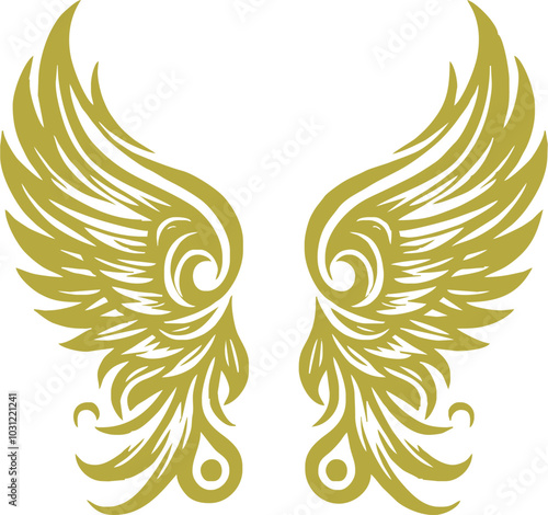 Divine Angel Wings vector. Elegant Spiritual Design