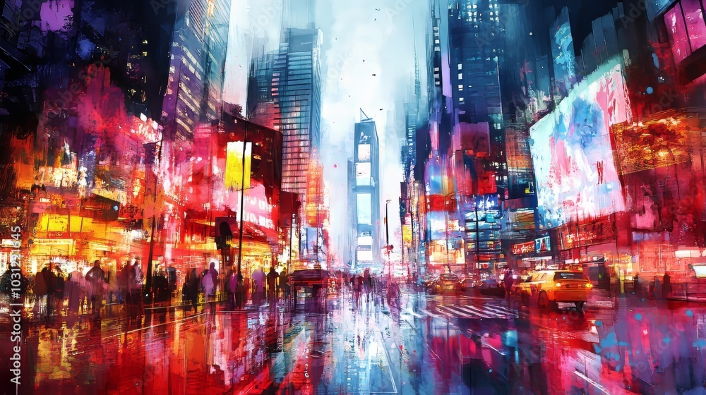 A vibrant cityscape with towering futuristic skyscrapers, bold graffiti on walls, blending technology with artistic street expression, painted in soft watercolor hues A vibrant cityscape with towering futuristic skyscrapers, bold graffiti on walls, blending technology with artistic street expression, painted in soft watercolor hues