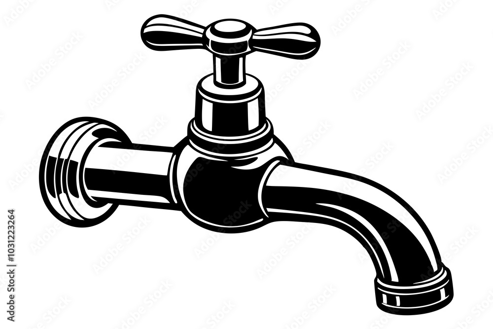 Tap on white background. vector art illustration Tap on white background. vector art illustration
