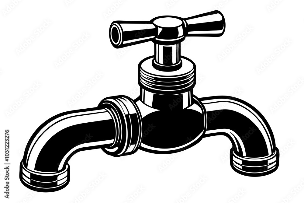 Tap on white background. vector art illustration Tap on white background. vector art illustration