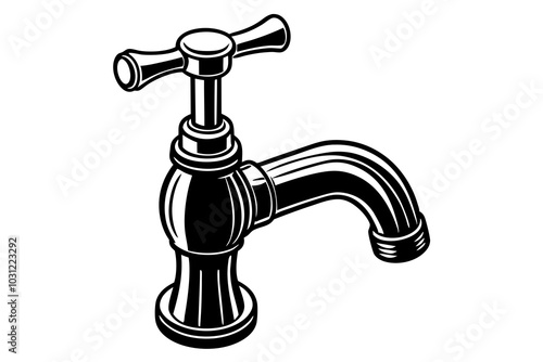 Tap on white background. vector art illustration