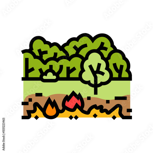 arson forest wildfire disaster color icon vector. arson forest wildfire disaster sign. isolated symbol illustration