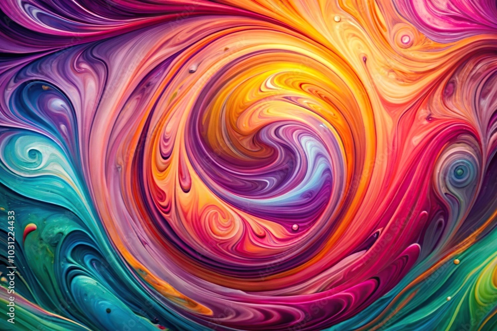 Liquid paint effect swirling background in pink, purple, green, and orange colors Liquid paint effect swirling background in pink, purple, green, and orange colors