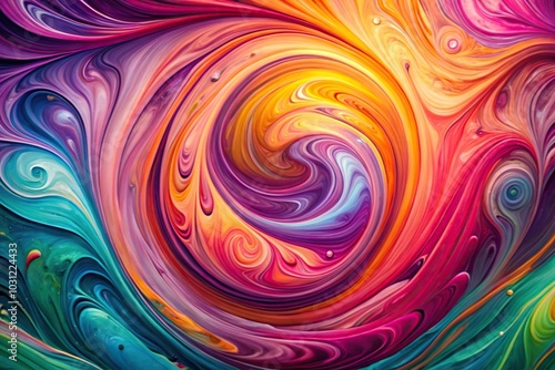 Liquid paint effect swirling background in pink, purple, green, and orange colors photo