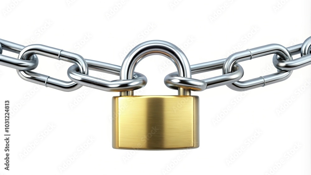 Lock and chain isolated on white background Lock and chain isolated on white background