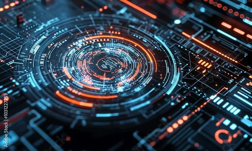 Wallpaper Mural Abstract Futuristic Technology Interface Torontodigital.ca