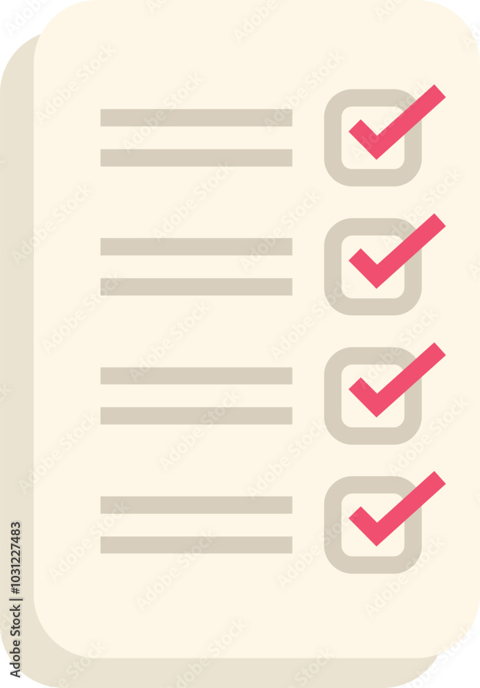 Checklist with check marks, task completed, to do list icon, vector illustration in flat design Checklist with check marks, task completed, to do list icon, vector illustration in flat design