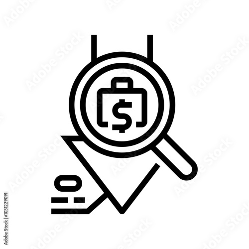 expense tracking budget planning line icon vector. expense tracking budget planning sign. isolated contour symbol black illustration