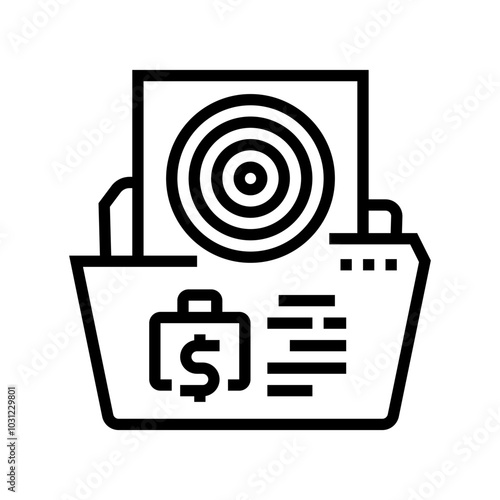 goals budget planning line icon vector. goals budget planning sign. isolated contour symbol black illustration