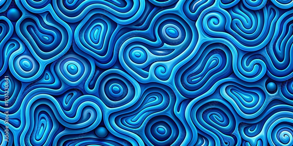 Abstract Blue Curves Seamless Pattern for Print and Fabric Design - Organic Shapes and Maze Elements Abstract Blue Curves Seamless Pattern for Print and Fabric Design - Organic Shapes and Maze Elements