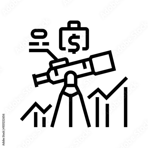 financial forecast budget planning line icon vector. financial forecast budget planning sign. isolated contour symbol black illustration