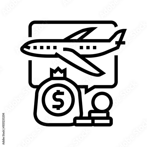 travel budget planning line icon vector. travel budget planning sign. isolated contour symbol black illustration