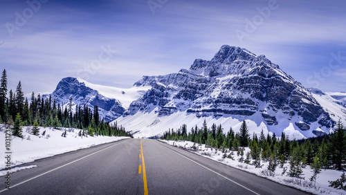 The Icefields Parkway, one of the most scenic drives in the world, winds through the heart of the Canadian Rockies in Jasper and Banff National Parks. This photo was taken in early May 2024.