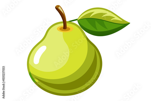 Beautiful pear fruit vector art illustration with white background  photo