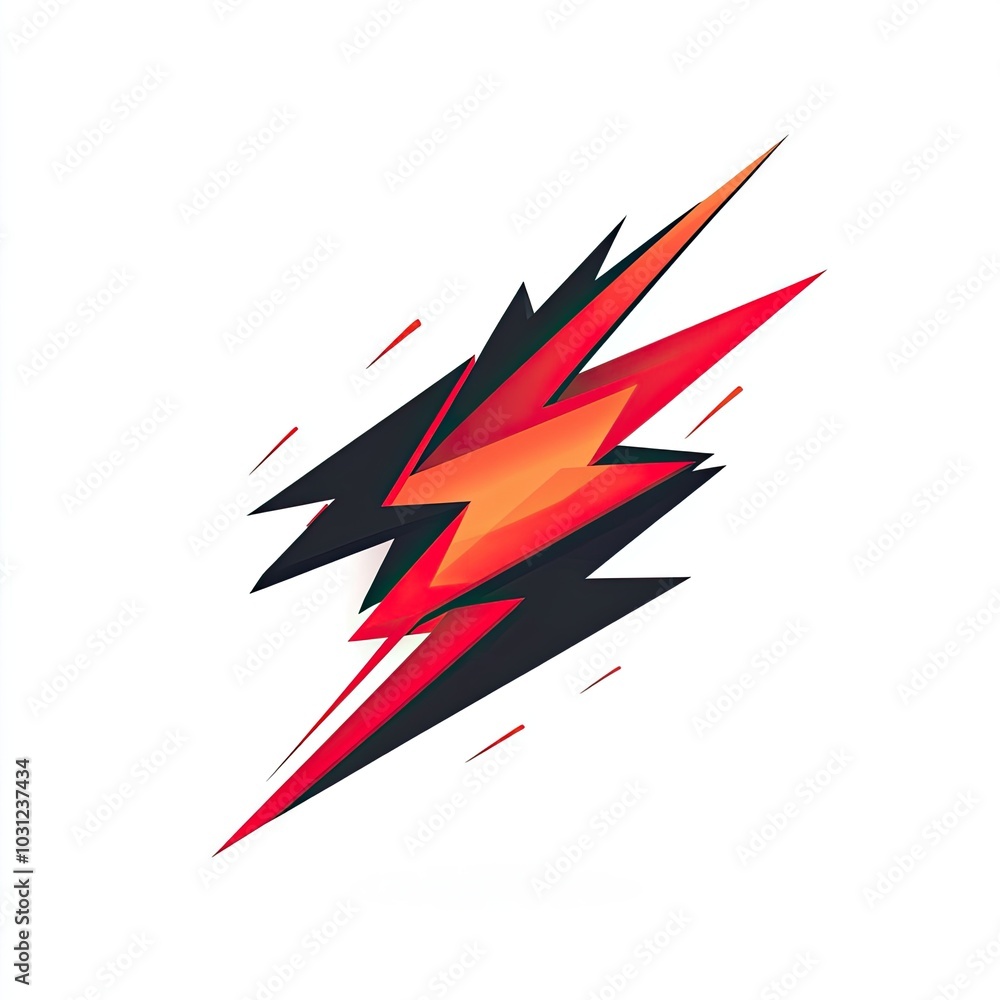 Abstract Red and Black Lightning Bolt Design Abstract Red and Black Lightning Bolt Design
