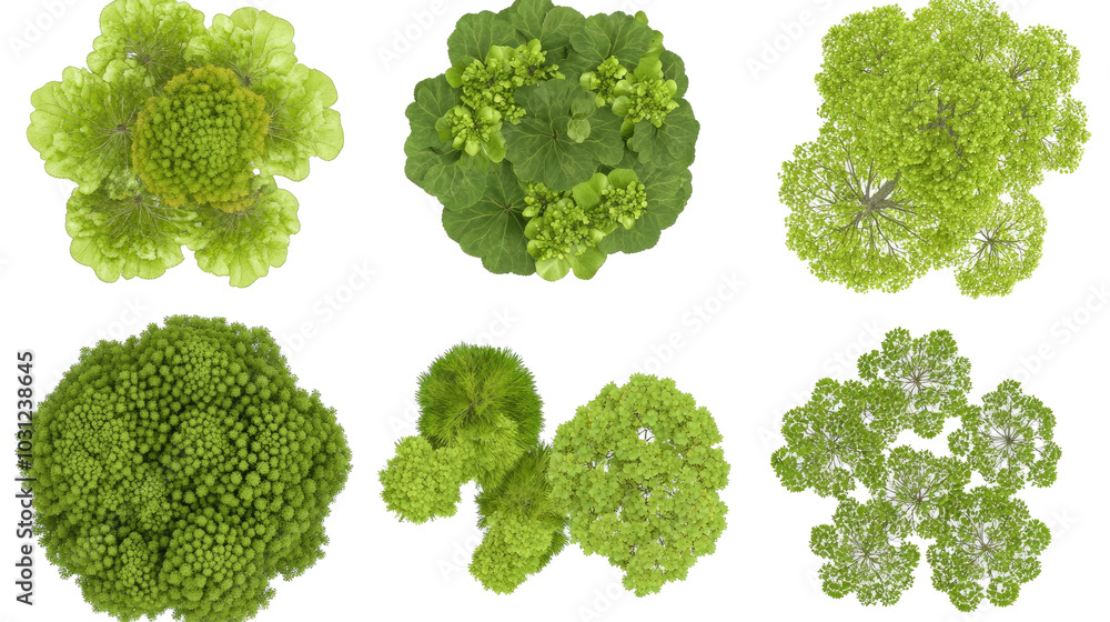 Diverse Green Tree Top Views Showcasing Unique Patterns and Textures Generative AI Diverse Green Tree Top Views Showcasing Unique Patterns and Textures Generative AI