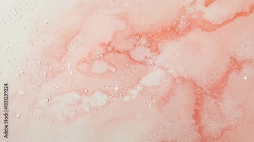 a close-up, top-down view of a soft pink watercolor wash applied smoothly on textured paper