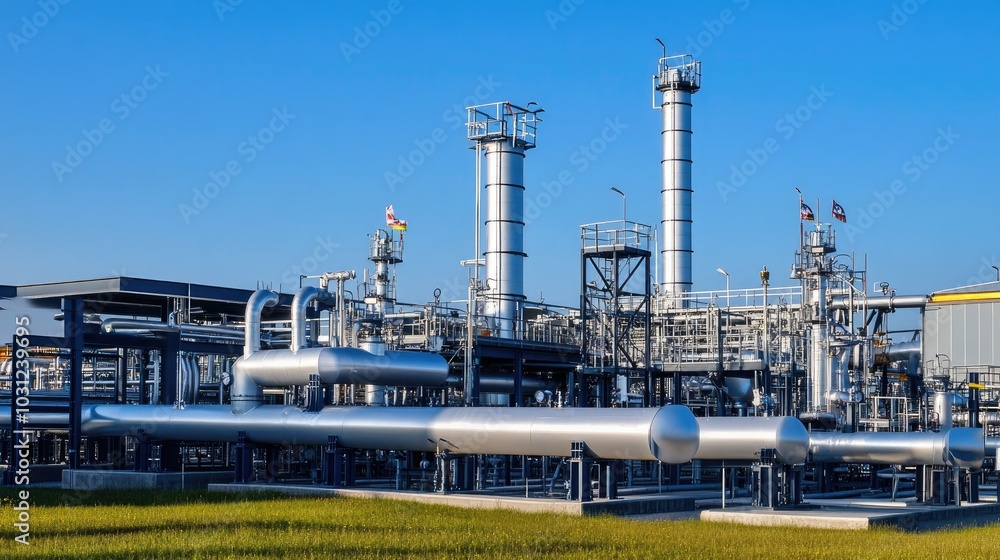 Industrial Gas Processing Facility Against Clear Sky Industrial Gas Processing Facility Against Clear Sky