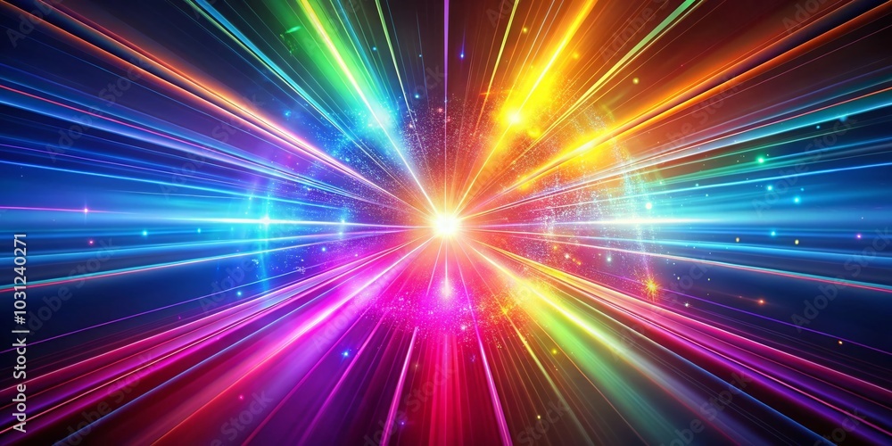 Obraz premium Abstract Neon Rays of Light - Stunning AI-Generated Background for Creative Projects
