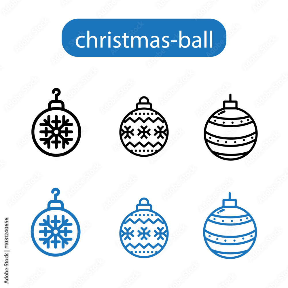 Christmas Ball icons. Modern line design. For presentation, graphic design, mobile application, web design, infographics, UI. Editable Stroke. Vector illustration.
Christmas Ball icons. Modern line design. For presentation, graphic design, mobile application, web design, infographics, UI. Editable Stroke. Vector illustration.