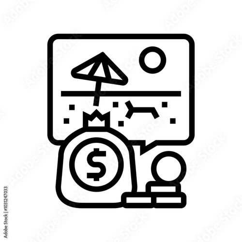 vacation savings budget planning line icon vector. vacation savings budget planning sign. isolated contour symbol black illustration