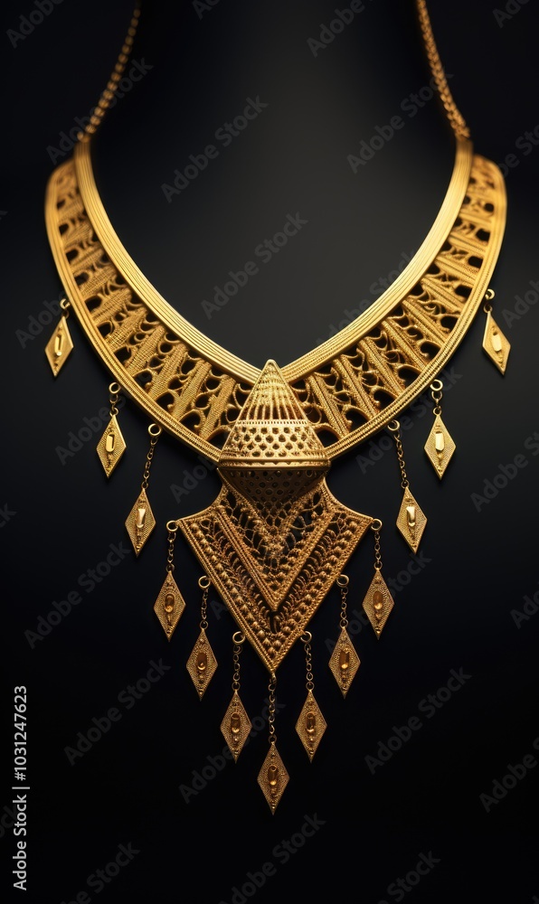 Obraz premium Gilded refinement: gold jewellery, auric treasures, lavishness, shimmering allure, fine artistry of gold accessories, symbolizing affluence, style, timeless beauty in every piece.