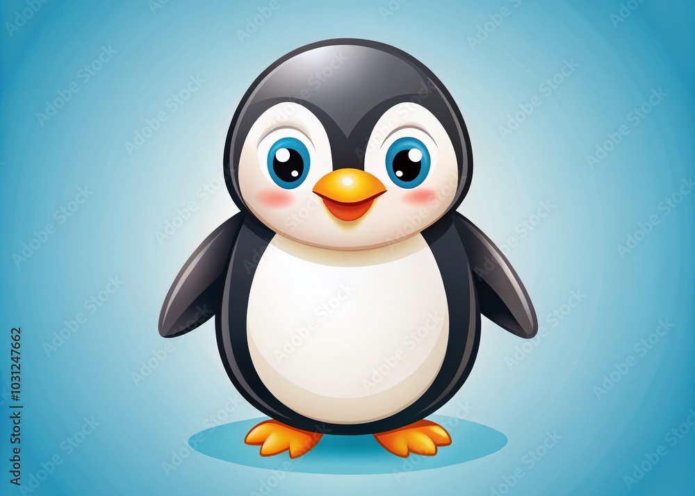 Obraz premium Adorable Linux Penguin Vector Illustration for Tech Enthusiasts and Creative Projects