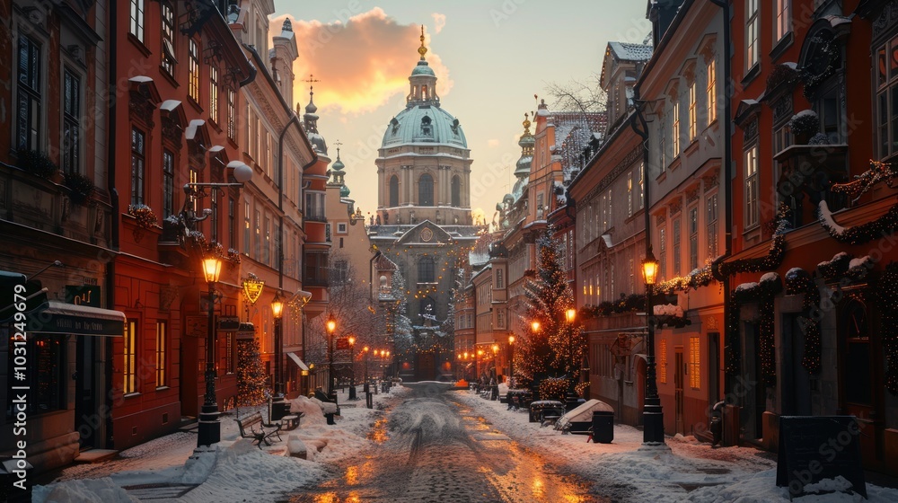 Fototapeta premium view of the old town