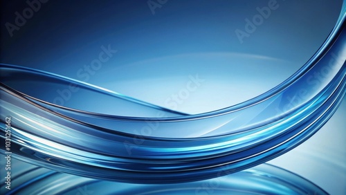 Blue abstract curved glass background, rendering , abstract, blue, curved, glass, background,render, design, texture