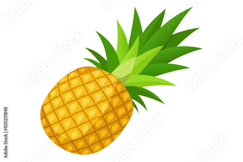 Beautiful ripe delicious pineapple vector art illustration photo