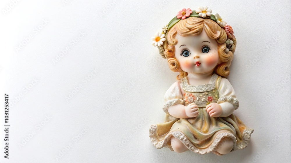Long shot doll stucco decorations isolated on white background Long shot doll stucco decorations isolated on white background