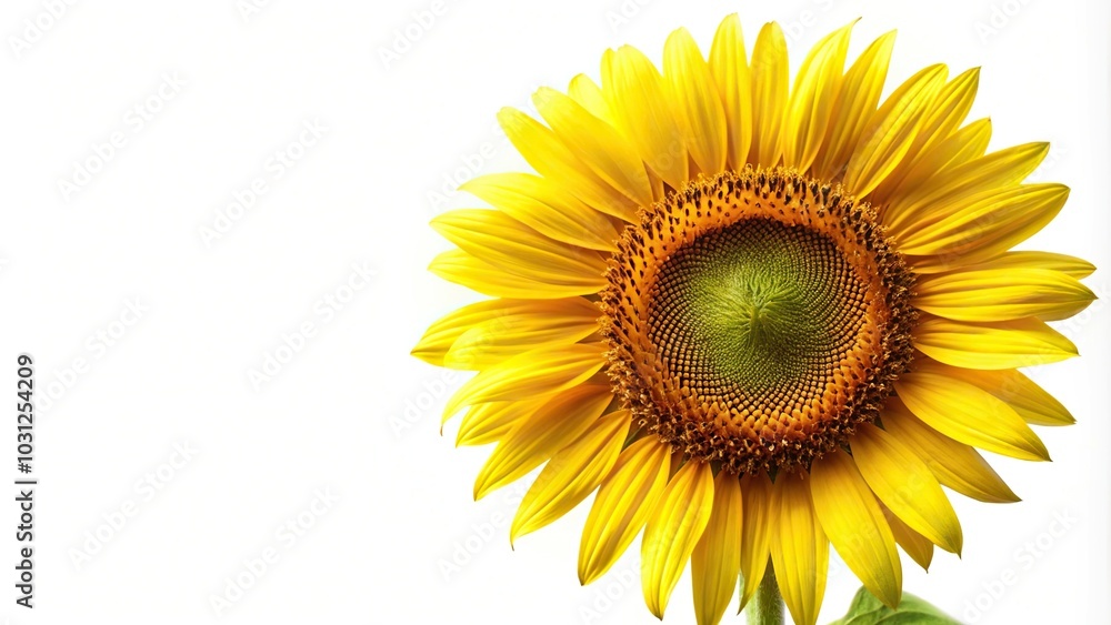 Long shot of sunflower flower isolated on white background Long shot of sunflower flower isolated on white background