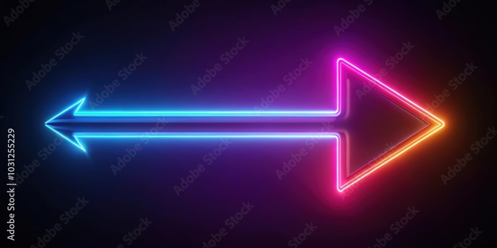 Abstract render of neon arrow with fading tail, technology concept, render, abstract, neon, arrow, fading tail, technology Abstract render of neon arrow with fading tail, technology concept, render, abstract, neon, arrow, fading tail, technology
