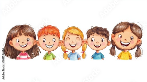 kids in cartoon style