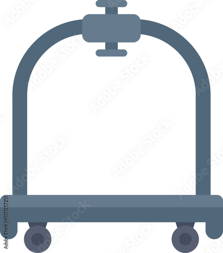 Empty luggage cart is waiting to help a guest with their bags at a hotel or resort