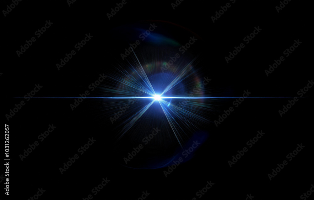 A bright white light shines from the center of the image, with blue rays radiating out. A bright white light shines from the center of the image, with blue rays radiating out.