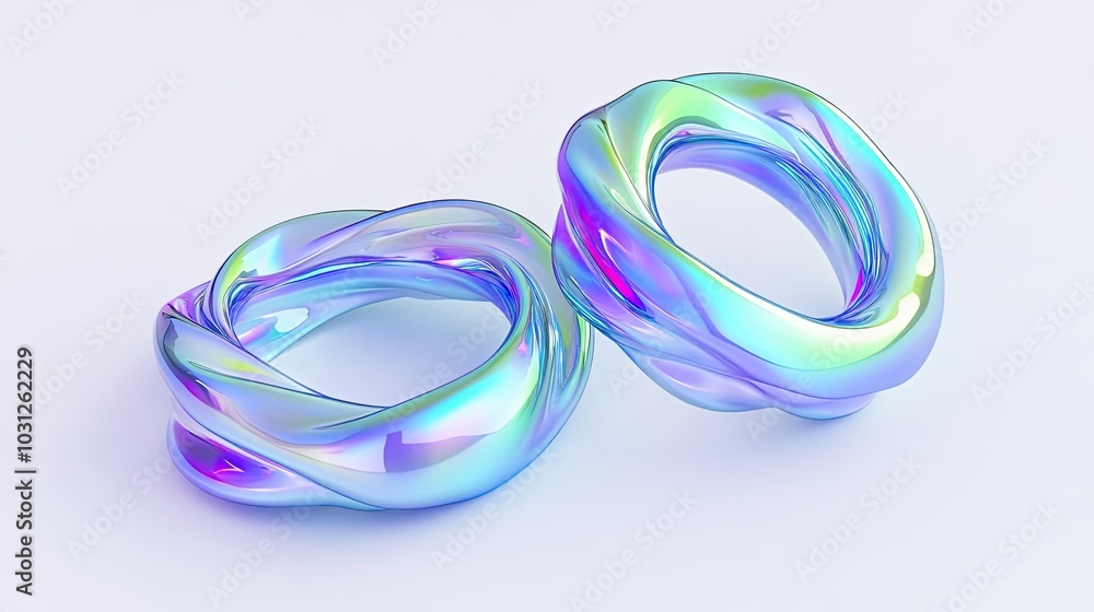 Colorful Abstract Iridescent Ring Shapes Displaying Intricate Designs Generative AI Colorful Abstract Iridescent Ring Shapes Displaying Intricate Designs Generative AI