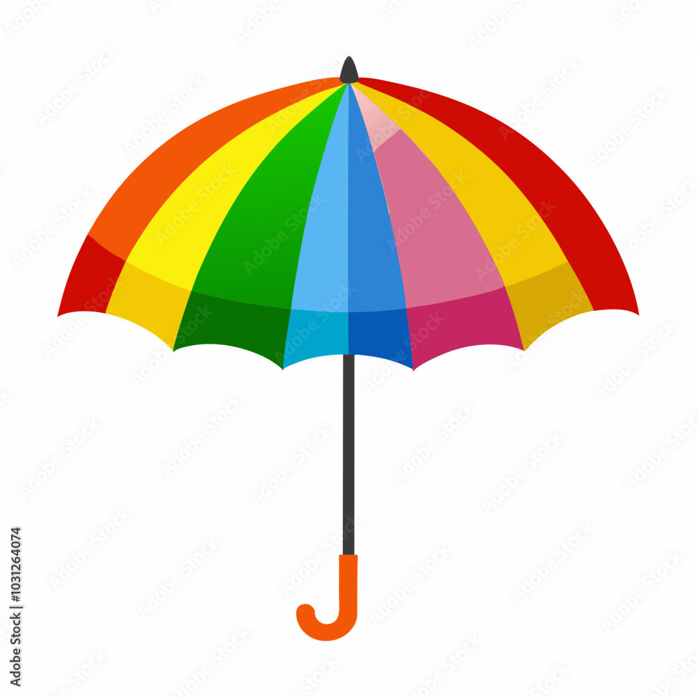 Obraz premium rainbow umbrella isolated on white background