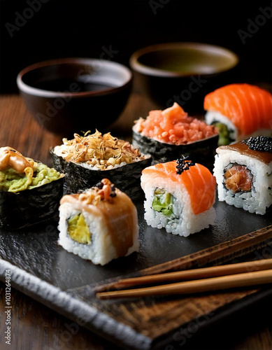 sushi on a plate