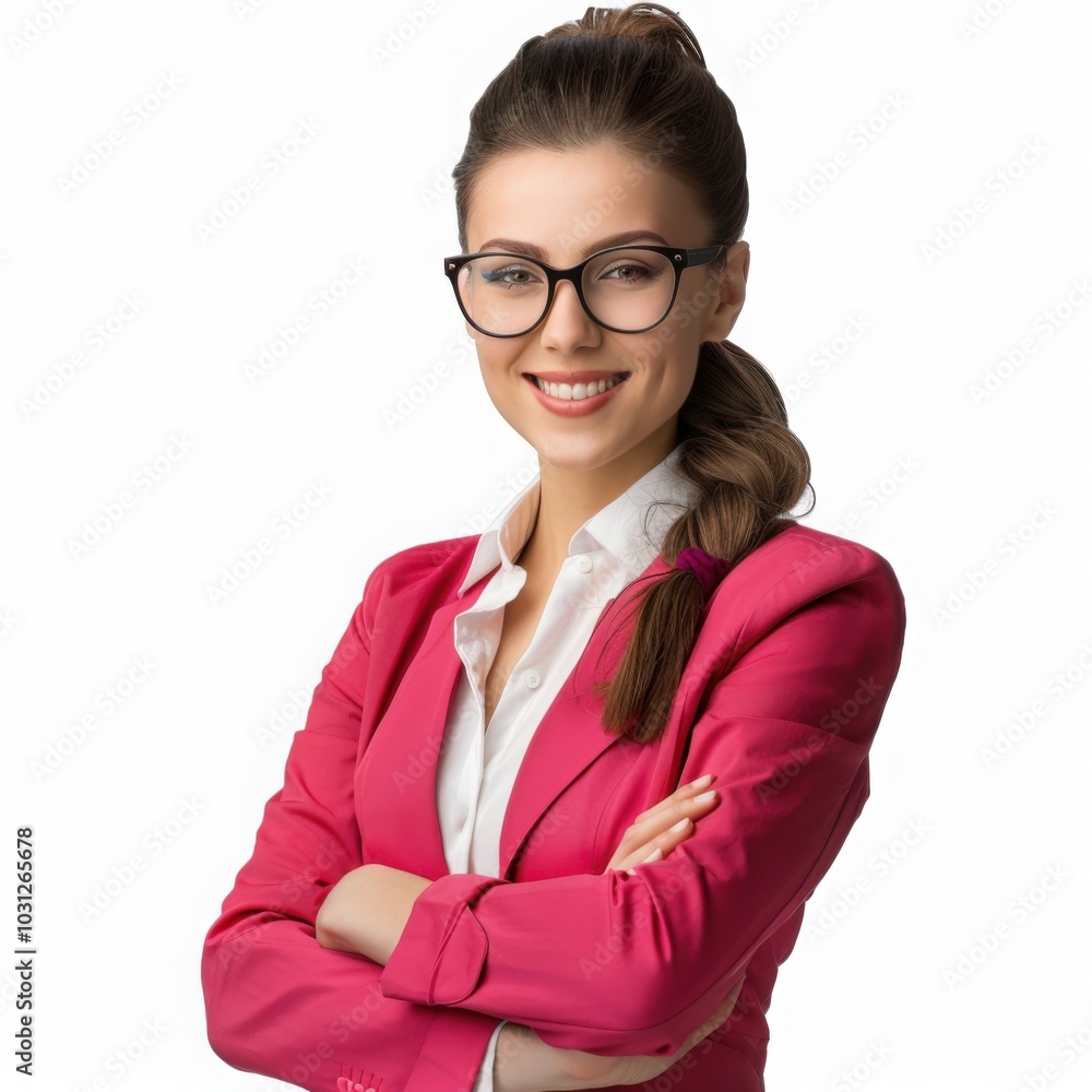 portrait of a business woman on white background portrait of a business woman on white background