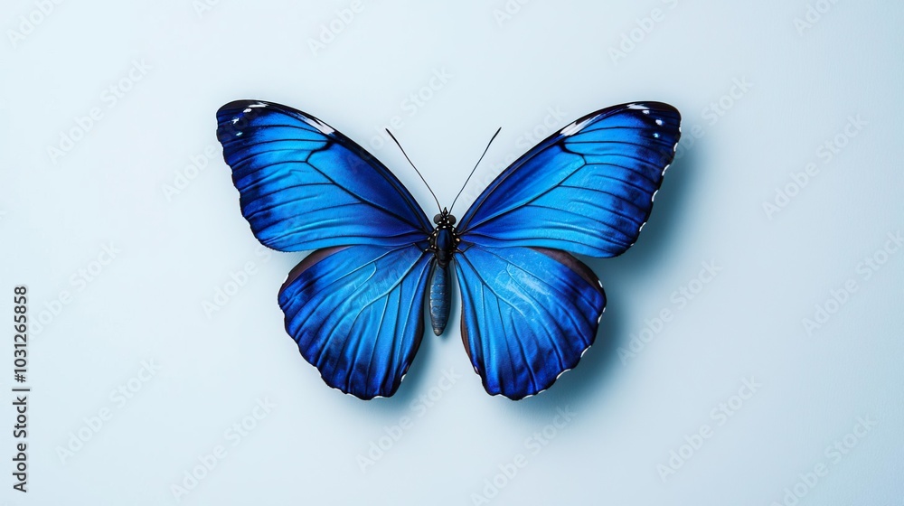 Vibrant Blue Butterfly on Soft Background Vibrant Blue Butterfly on Soft Background