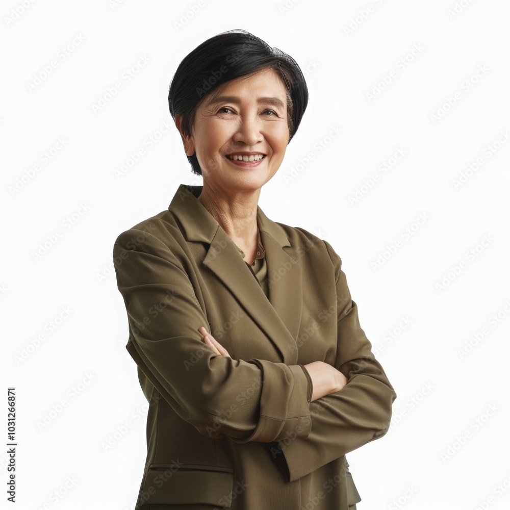 portrait of a business woman on white background 