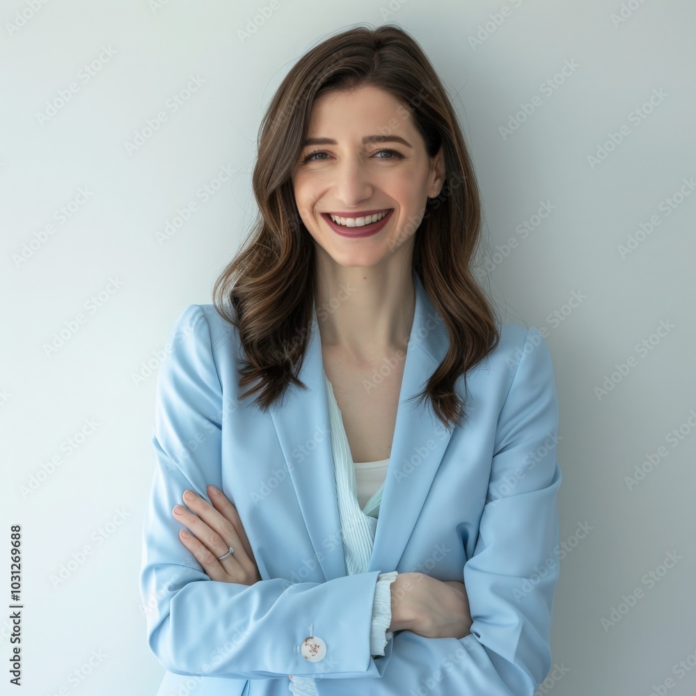 portrait of a business woman on white background portrait of a business woman on white background