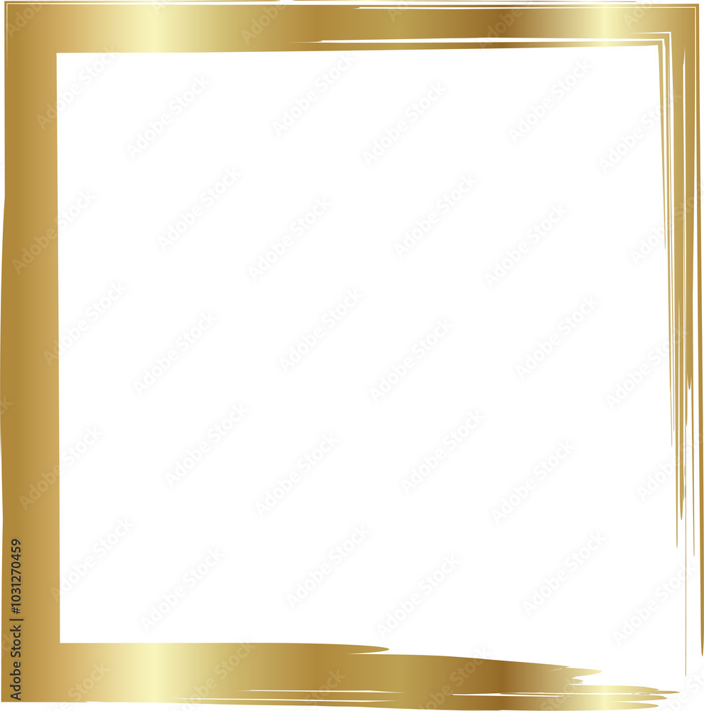 Grunge square golden frame. Luxury element