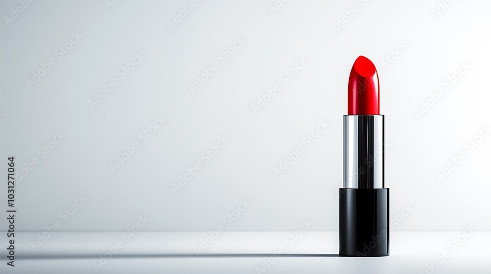 Minimal Red Lipstick on White Background Minimal Red Lipstick on White Background