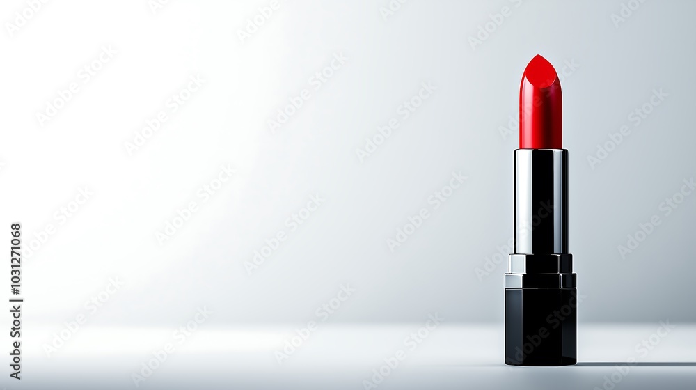 Minimal Red Lipstick on White Background Minimal Red Lipstick on White Background