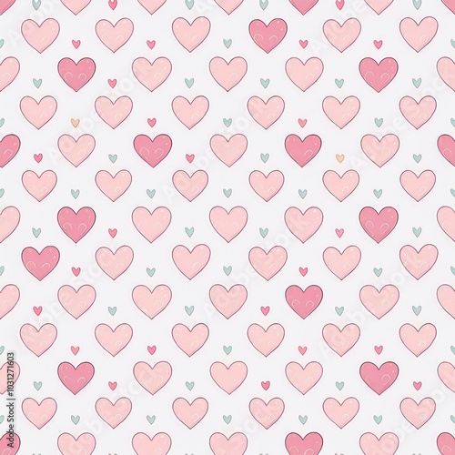다양한 하트 패턴 이미지 일러스트 (Various heart pattern image illustration)