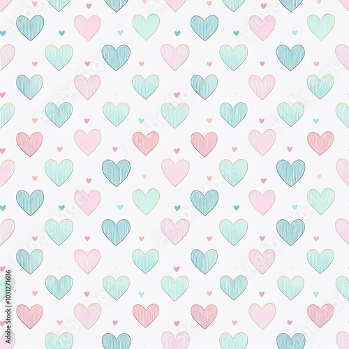 다양한 하트 패턴 이미지 일러스트 (Various heart pattern image illustration)
